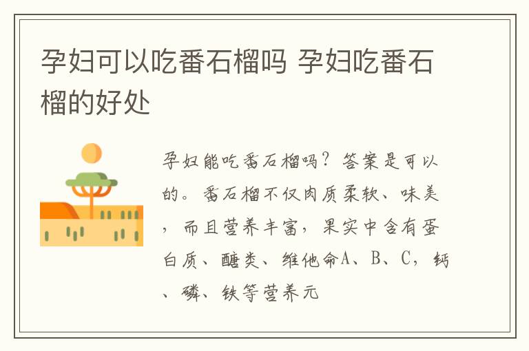 孕妇可以吃番石榴吗 孕妇吃番石榴的好处