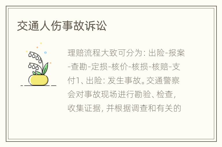 交通人伤事故诉讼