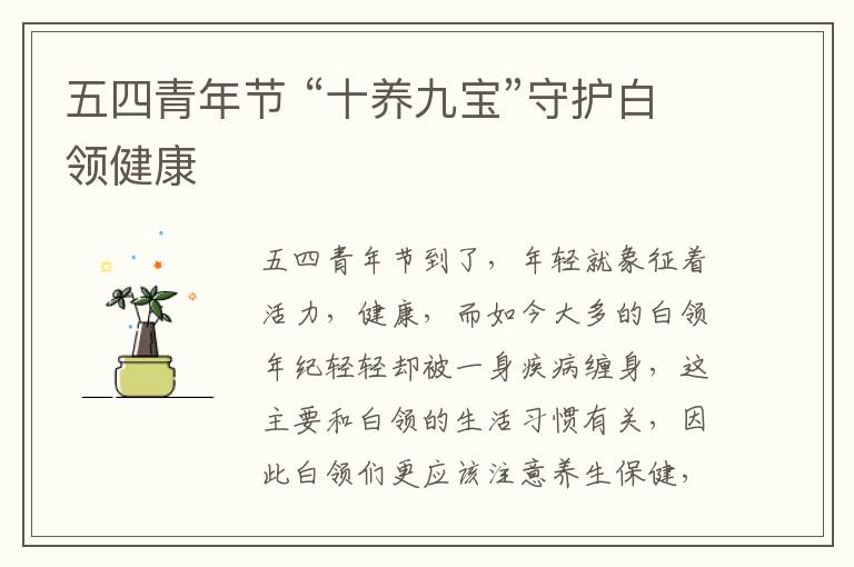 五四青年节 “十养九宝”守护白领健康