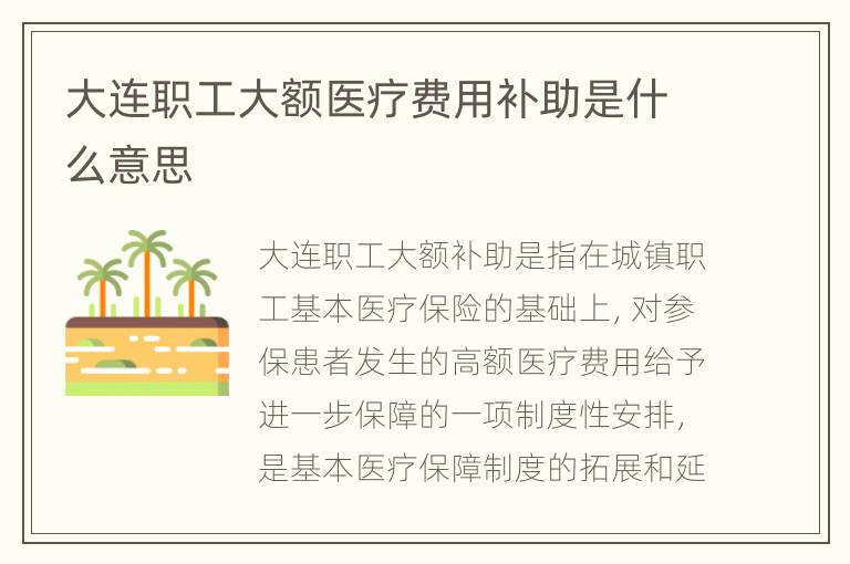 大连职工大额医疗费用补助是什么意思