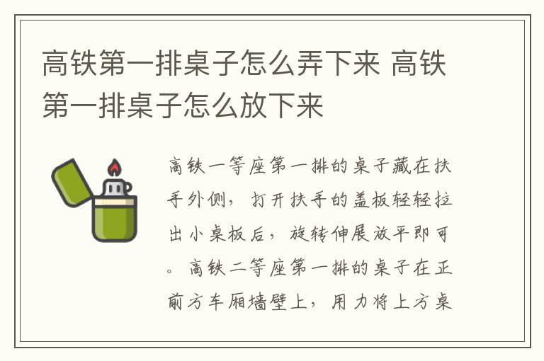 高铁第一排桌子怎么弄下来 高铁第一排桌子怎么放下来