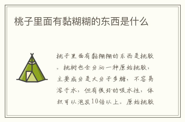 桃子里面有黏糊糊的东西是什么