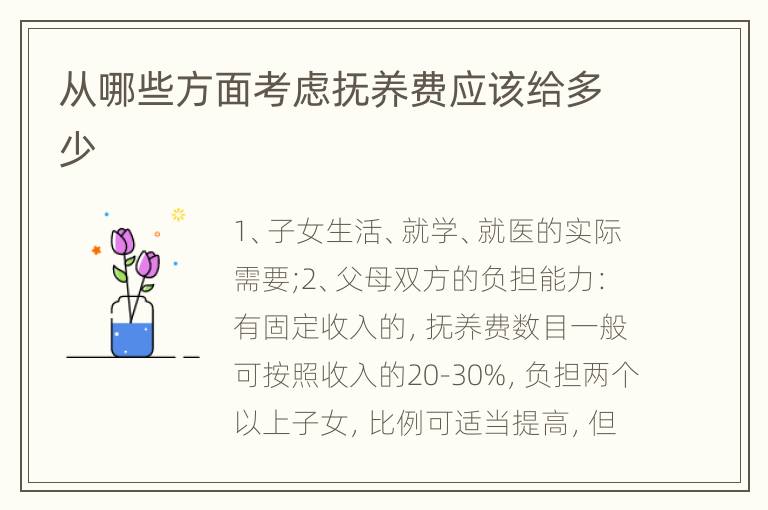 从哪些方面考虑抚养费应该给多少