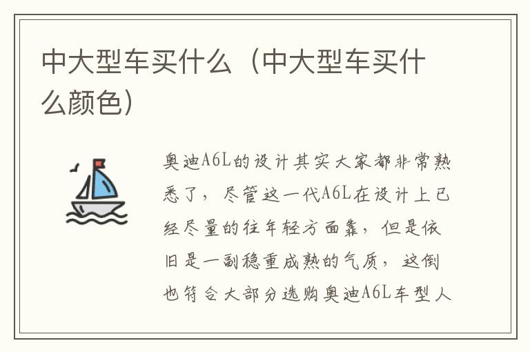 中大型车买什么（中大型车买什么颜色）