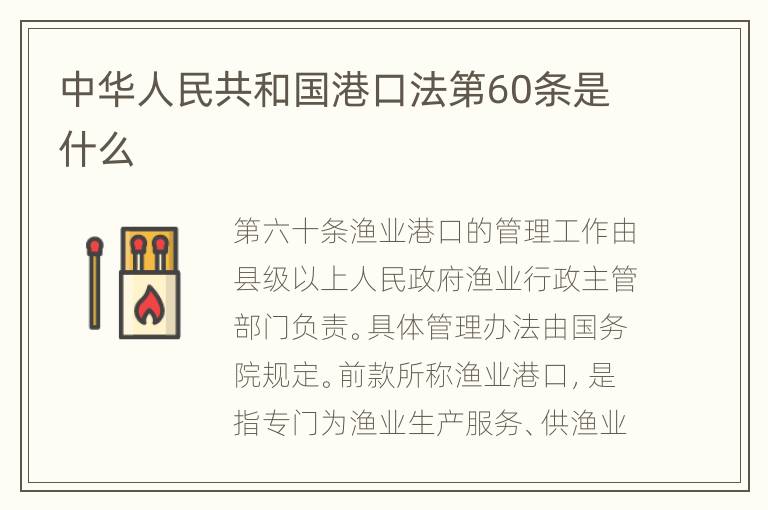 中华人民共和国港口法第60条是什么