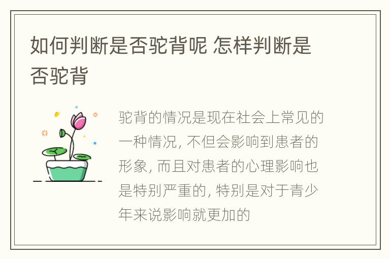 如何判断是否驼背呢 怎样判断是否驼背