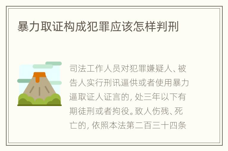 暴力取证构成犯罪应该怎样判刑