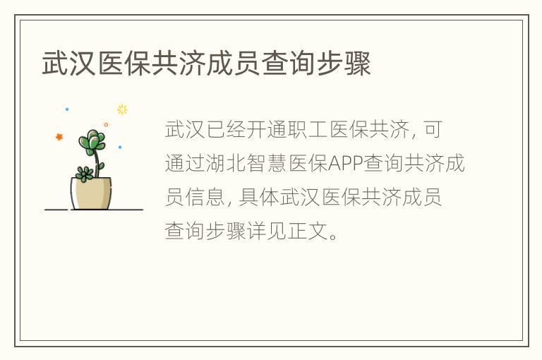武汉医保共济成员查询步骤
