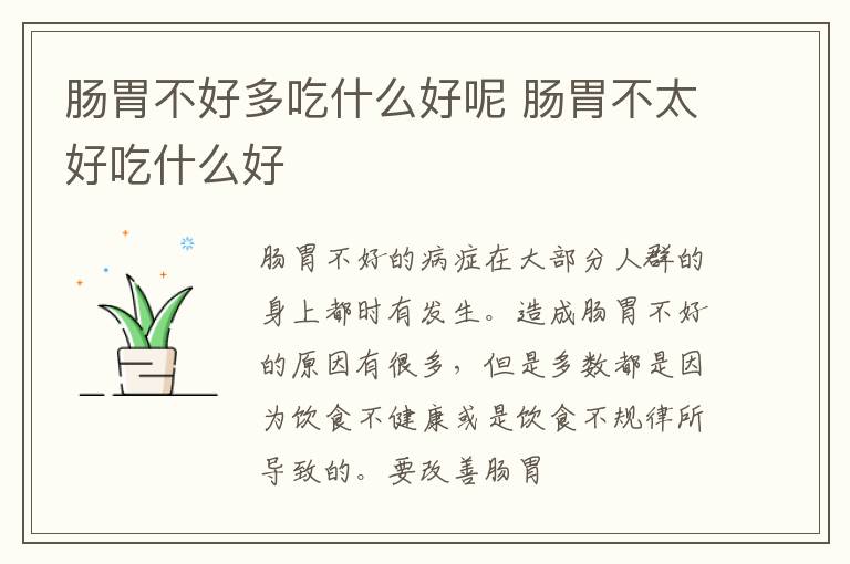 肠胃不好多吃什么好呢 肠胃不太好吃什么好