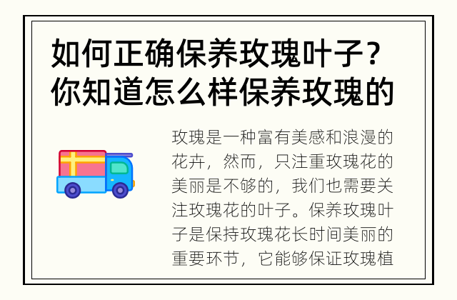 如何正确保养玫瑰叶子？ 你知道怎么样保养玫瑰的叶子吗？