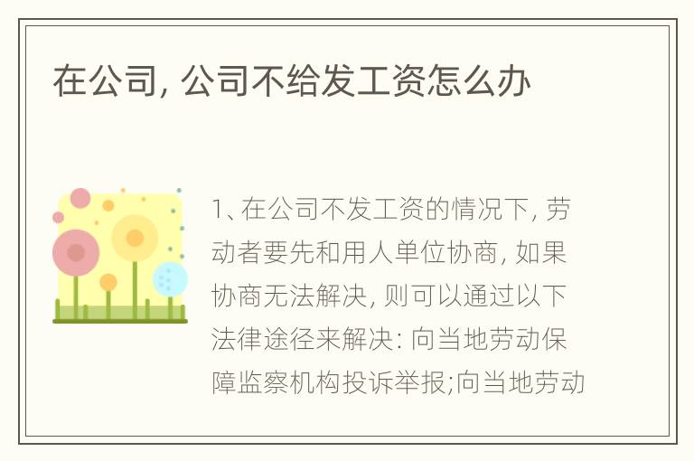 在公司，公司不给发工资怎么办