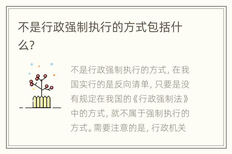 不是行政强制执行的方式包括什么？