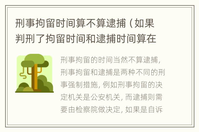 刑事拘留时间算不算逮捕（如果判刑了拘留时间和逮捕时间算在内吗）