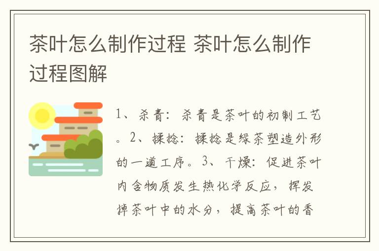 茶叶怎么制作过程 茶叶怎么制作过程图解