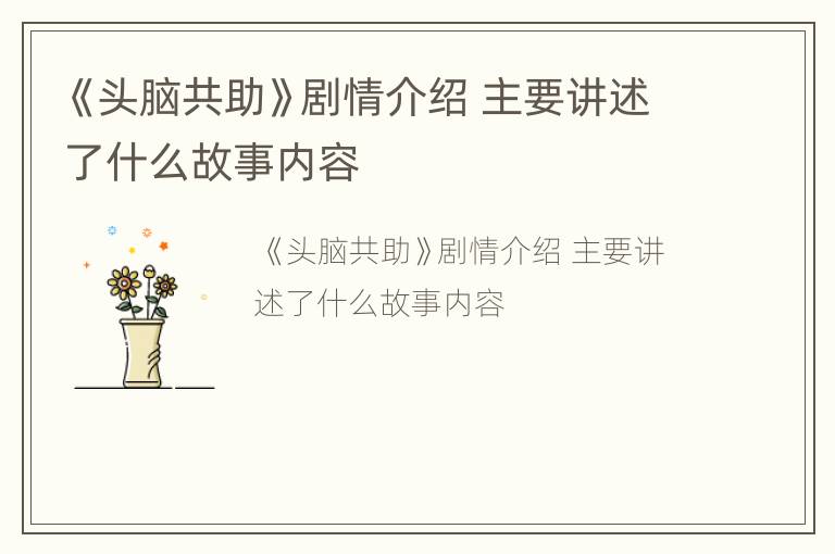《头脑共助》剧情介绍 主要讲述了什么故事内容