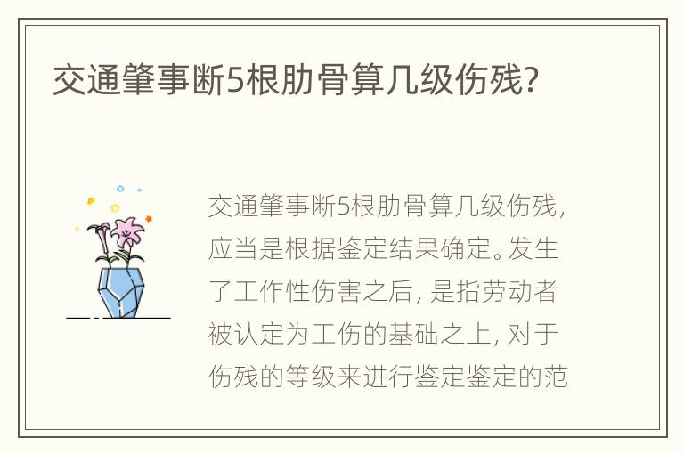 交通肇事断5根肋骨算几级伤残？