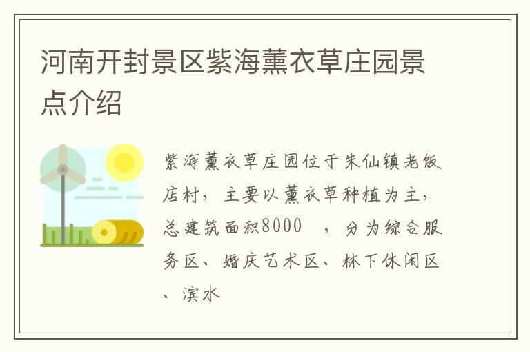 河南开封景区紫海薰衣草庄园景点介绍