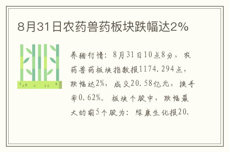 8月31日农药兽药板块跌幅达2%