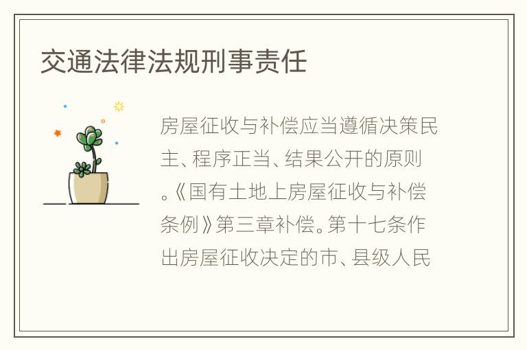 交通法律法规刑事责任