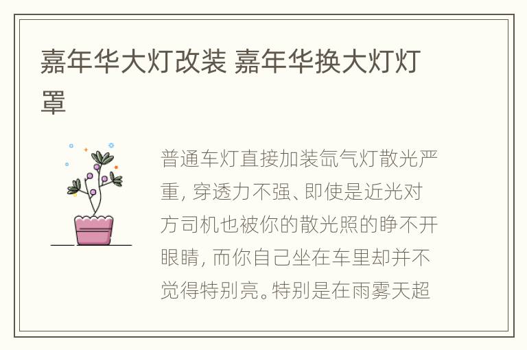 嘉年华大灯改装 嘉年华换大灯灯罩