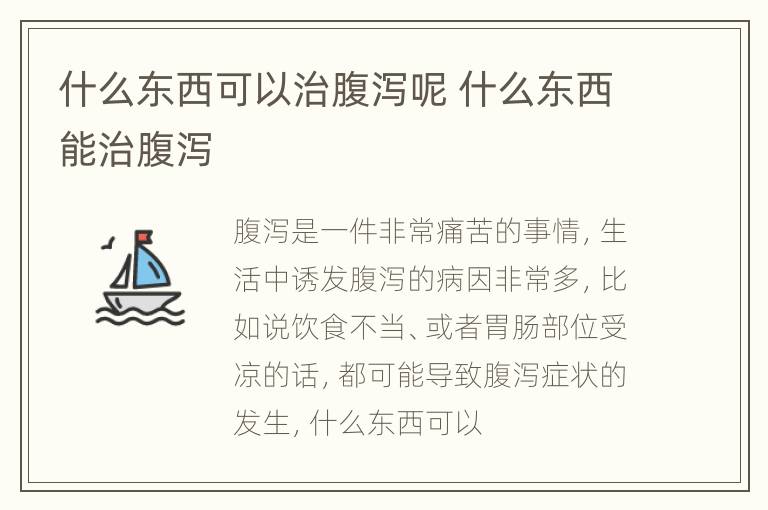 什么东西可以治腹泻呢 什么东西能治腹泻