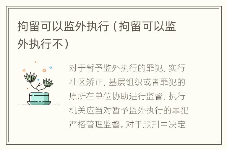 拘留可以监外执行（拘留可以监外执行不）