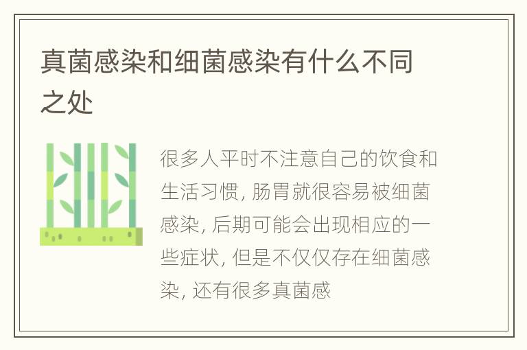 真菌感染和细菌感染有什么不同之处