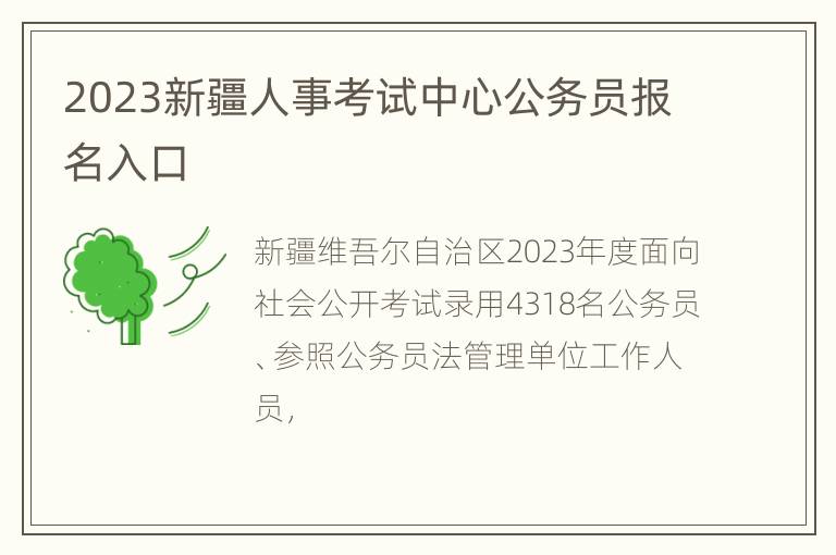 2023新疆人事考试中心公务员报名入口