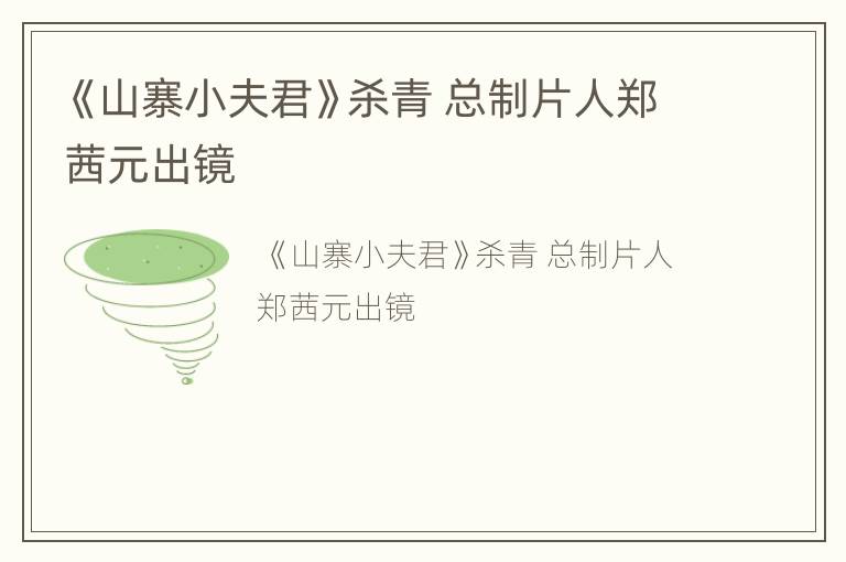 《山寨小夫君》杀青 总制片人郑茜元出镜