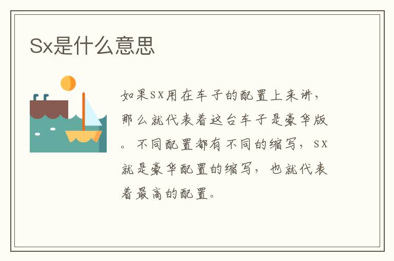 Sx是什么意思