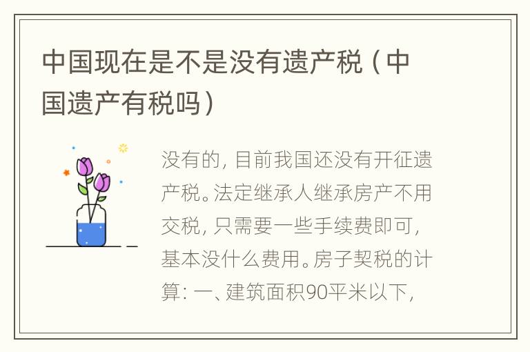 中国现在是不是没有遗产税（中国遗产有税吗）