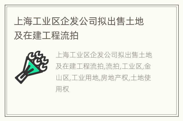 上海工业区企发公司拟出售土地及在建工程流拍