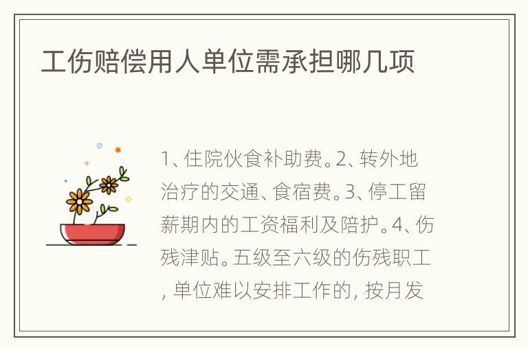 工伤赔偿用人单位需承担哪几项