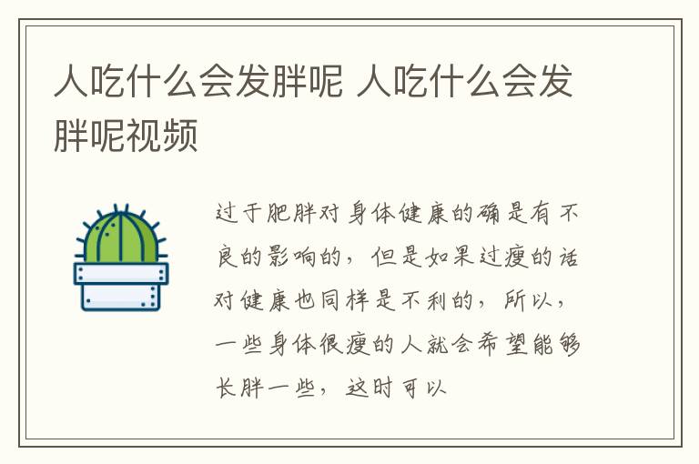 人吃什么会发胖呢 人吃什么会发胖呢视频