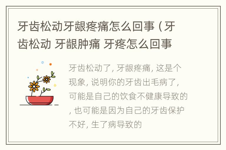 牙齿松动牙龈疼痛怎么回事（牙齿松动 牙龈肿痛 牙疼怎么回事）