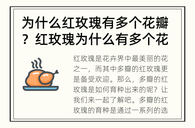 为什么红玫瑰有多个花瓣？ 红玫瑰为什么有多个花瓣？
