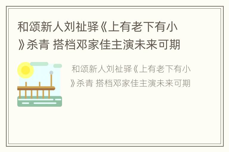和颂新人刘祉驿《上有老下有小》杀青 搭档邓家佳主演未来可期