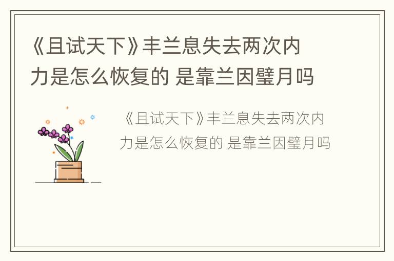 《且试天下》丰兰息失去两次内力是怎么恢复的 是靠兰因璧月吗