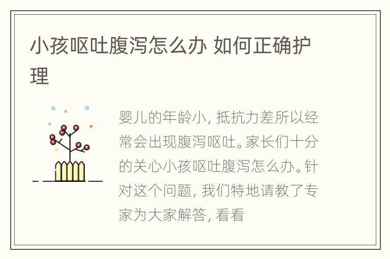小孩呕吐腹泻怎么办 如何正确护理
