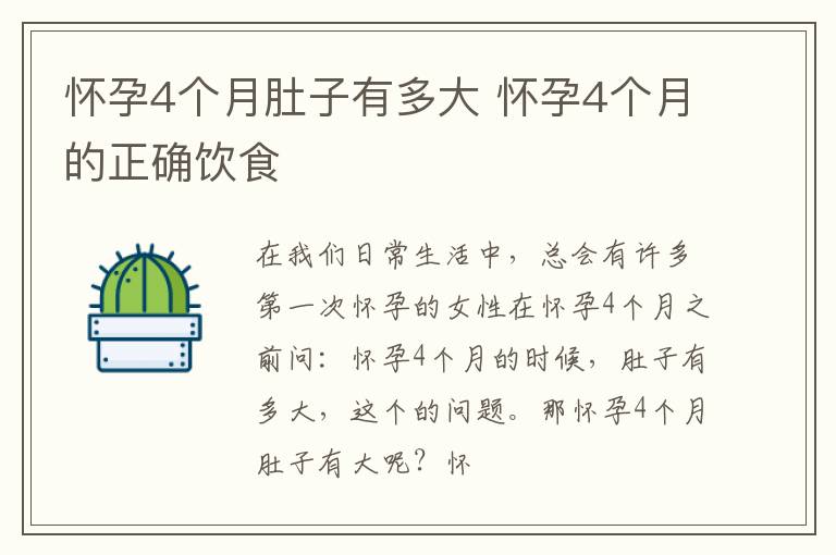怀孕4个月肚子有多大 怀孕4个月的正确饮食