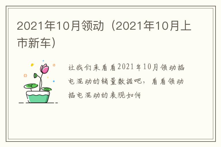 2021年10月领动（2021年10月上市新车）