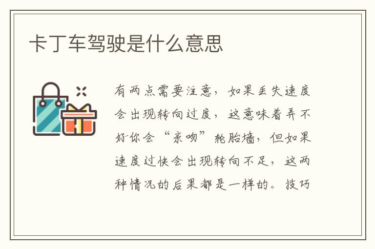卡丁车驾驶是什么意思