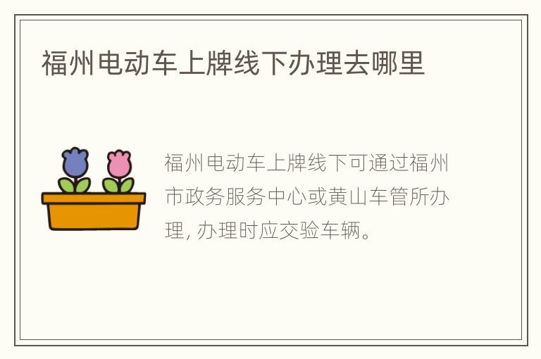 福州电动车上牌线下办理去哪里