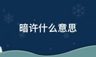 暗许什么意思 暗许怎么造句