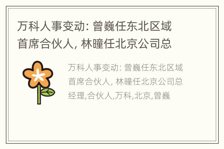 万科人事变动：曾巍任东北区域首席合伙人，林曈任北京公司总经理