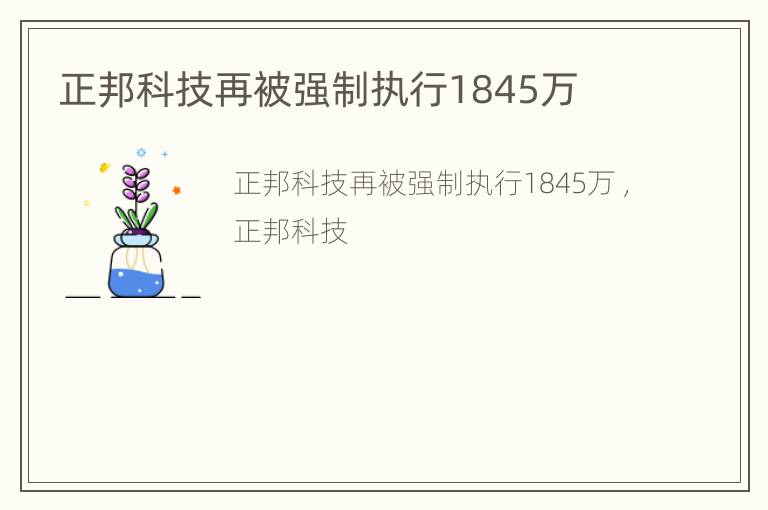 正邦科技再被强制执行1845万