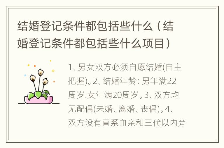 结婚登记条件都包括些什么（结婚登记条件都包括些什么项目）