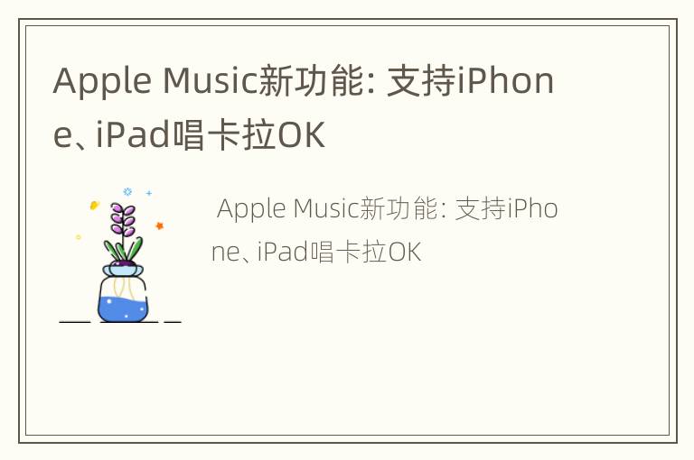 Apple Music新功能：支持iPhone、iPad唱卡拉OK