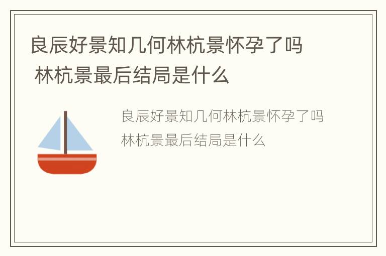 良辰好景知几何林杭景怀孕了吗 林杭景最后结局是什么