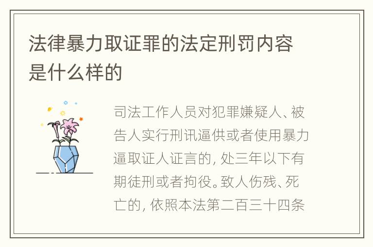 法律暴力取证罪的法定刑罚内容是什么样的